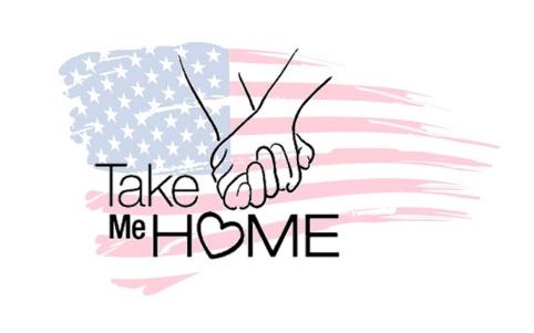 Logo with Hands and words "take me home"